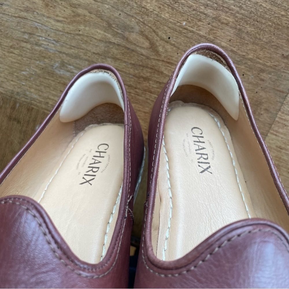 Charix Comfort Travel Office Men's Bordeaux Leather Slip-On Shoes size 10.5-11 - Picture 13 of 15